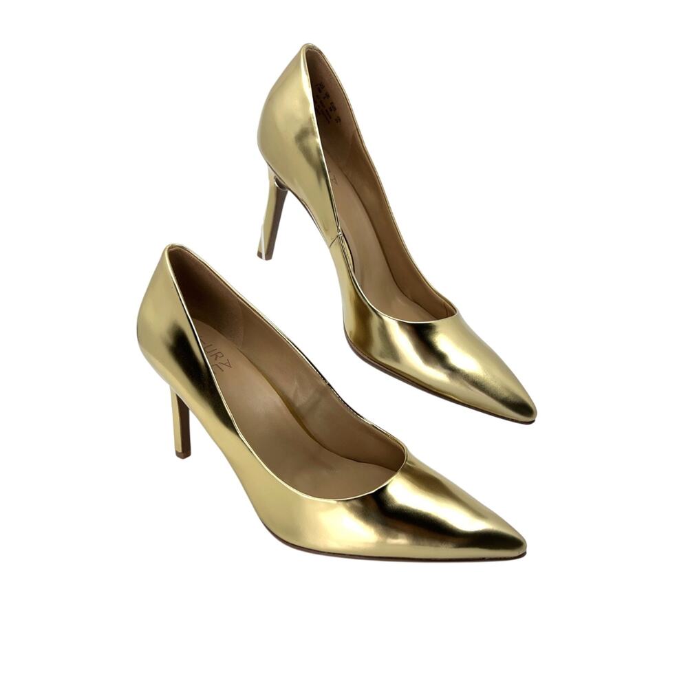 Naturalizer Anna Pumps Women US 7.5M Metallic Gold Pointed Toe